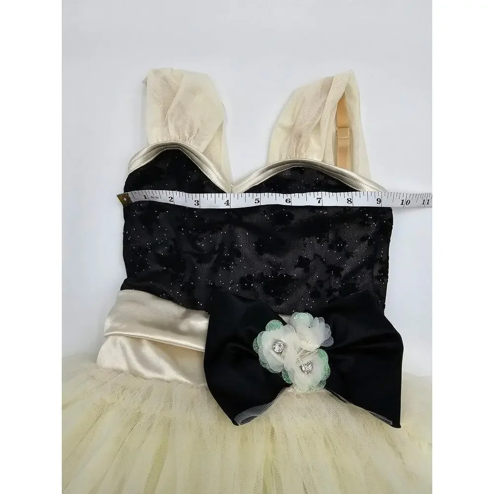 Weissman Dancewear Girl's Size SC 6-6X Black & Cream Dance Costume/Dress Up